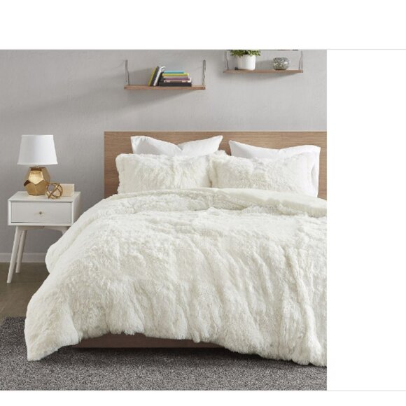 Intelligent Design Malea Shaggy Fur Duvet Cover Set - Full/Queen - All - Picture 1 of 1